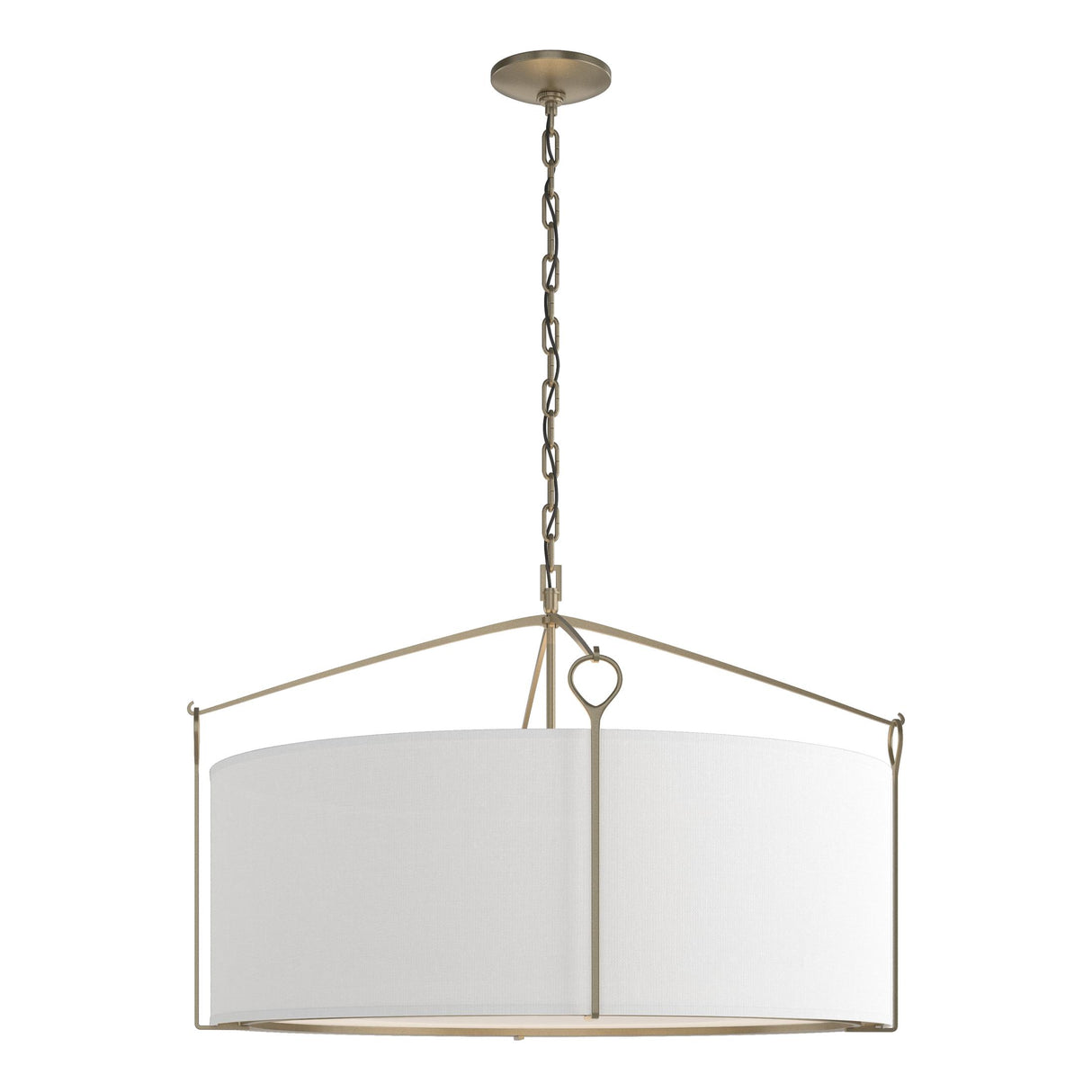 Hubbardton Forge 2019 Soft Gold Natural Anna Shade (SF) Bow Large Pendant