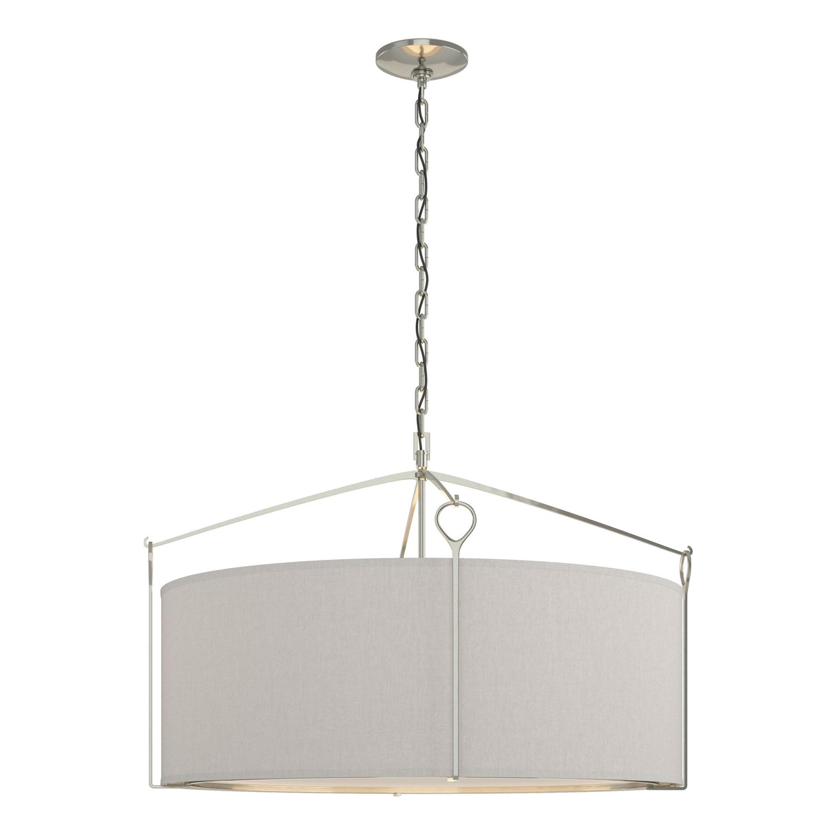 Hubbardton Forge 2019 Sterling Flax Shade (SE) Bow Large Pendant