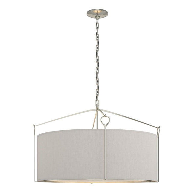 Hubbardton Forge 2019 Sterling Flax Shade (SE) Bow Large Pendant