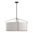 Hubbardton Forge 2019 Oil Rubbed Bronze Flax Shade (SE) Bow Large Pendant