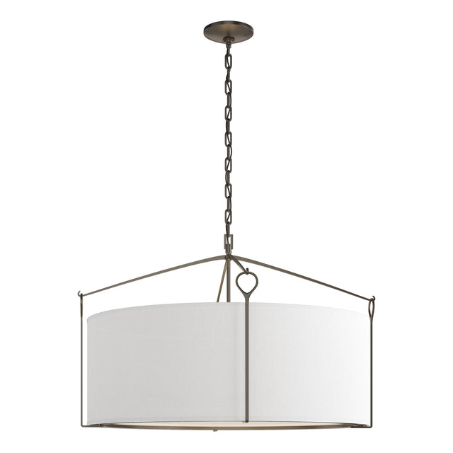Hubbardton Forge 2019 Oil Rubbed Bronze Natural Anna Shade (SF) Bow Large Pendant