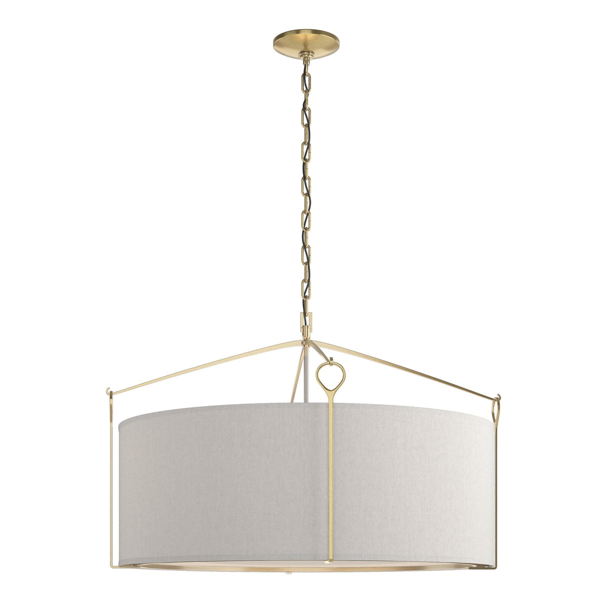 Hubbardton Forge 2019 Modern Brass Flax Shade (SE) Bow Large Pendant