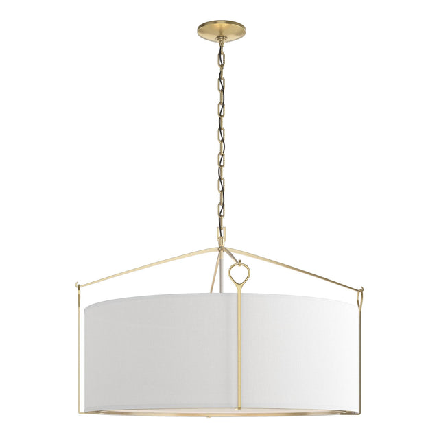 Hubbardton Forge 2019 Modern Brass Natural Anna Shade (SF) Bow Large Pendant
