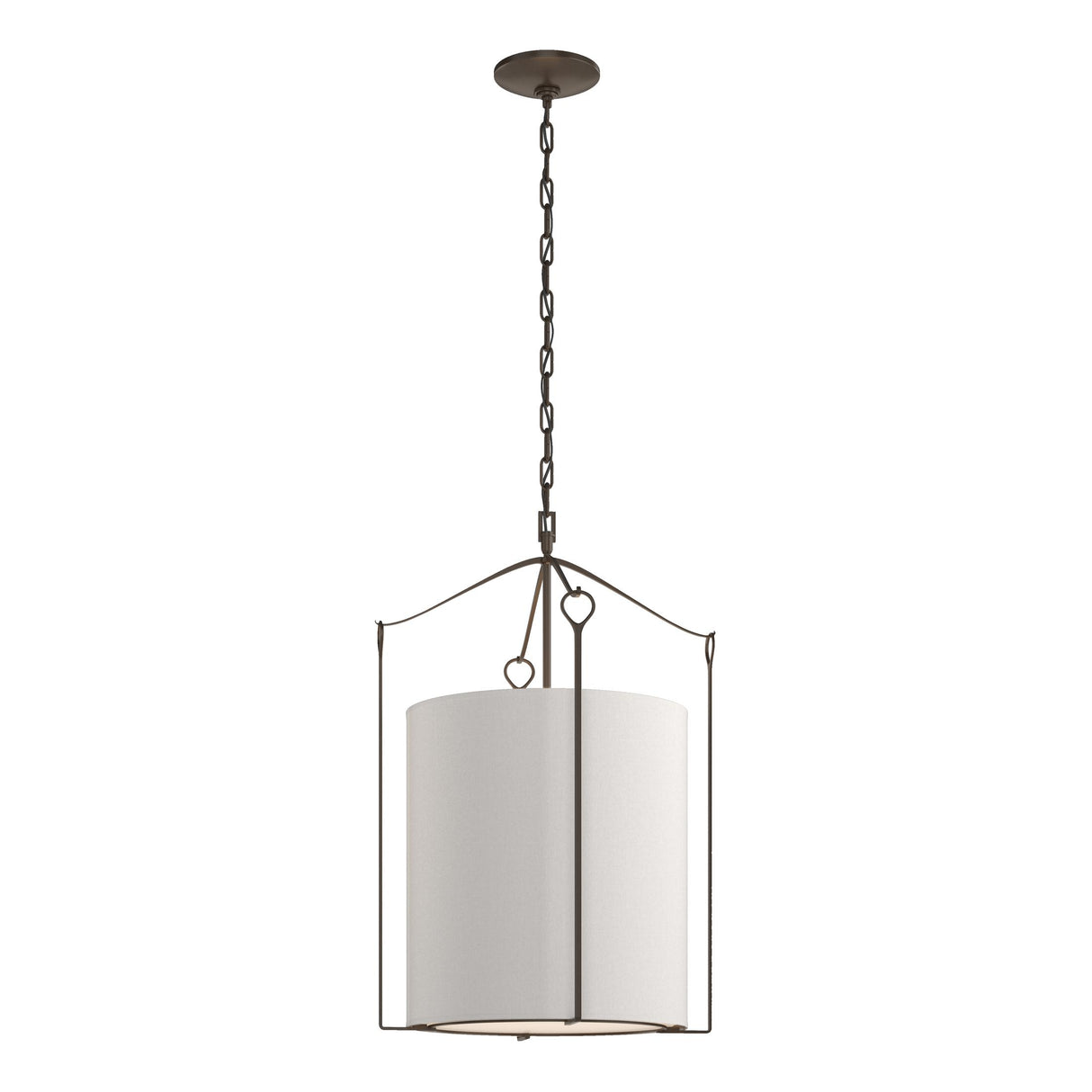 Hubbardton Forge 2019 Bronze Flax Shade (SE) Bow Tall Pendant