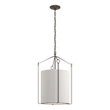 Hubbardton Forge 2019 Bronze Flax Shade (SE) Bow Tall Pendant