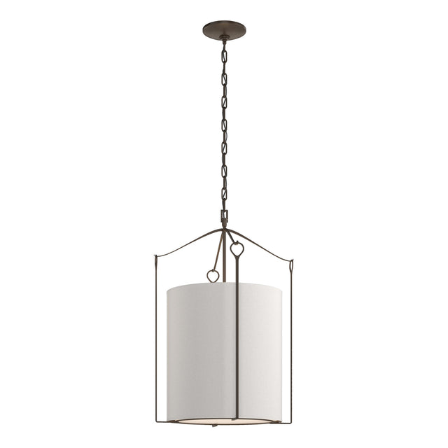 Hubbardton Forge 2019 Bronze Flax Shade (SE) Bow Tall Pendant