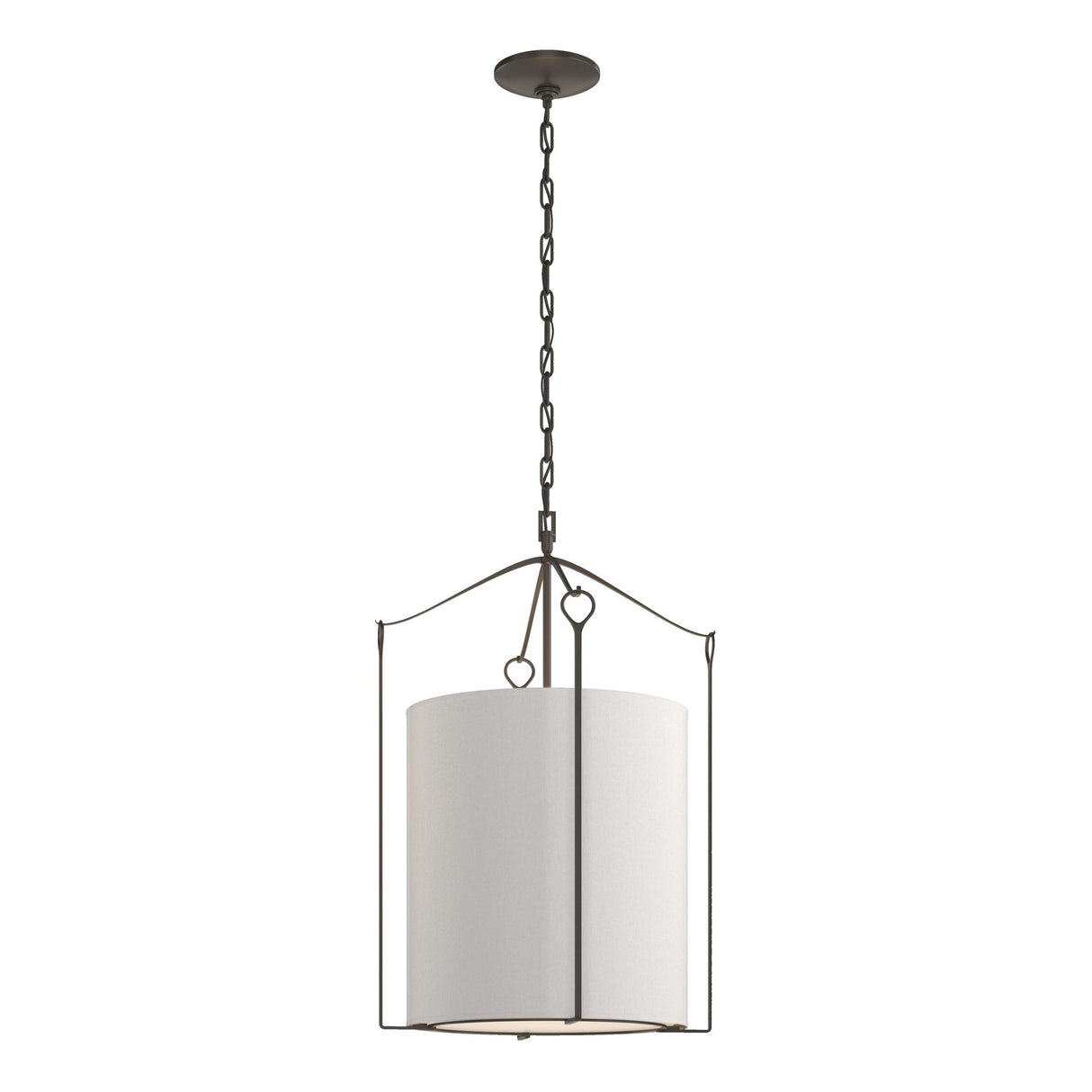 Hubbardton Forge 2019 Dark Smoke Flax Shade (SE) Bow Tall Pendant