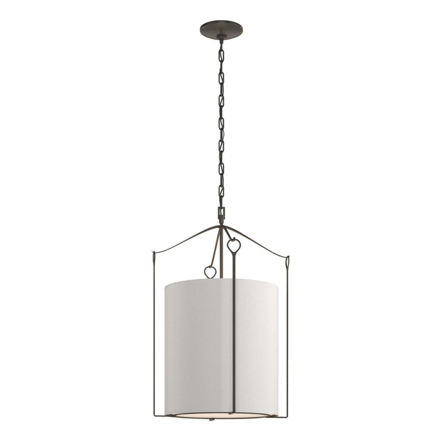 Hubbardton Forge 2019 Dark Smoke Flax Shade (SE) Bow Tall Pendant