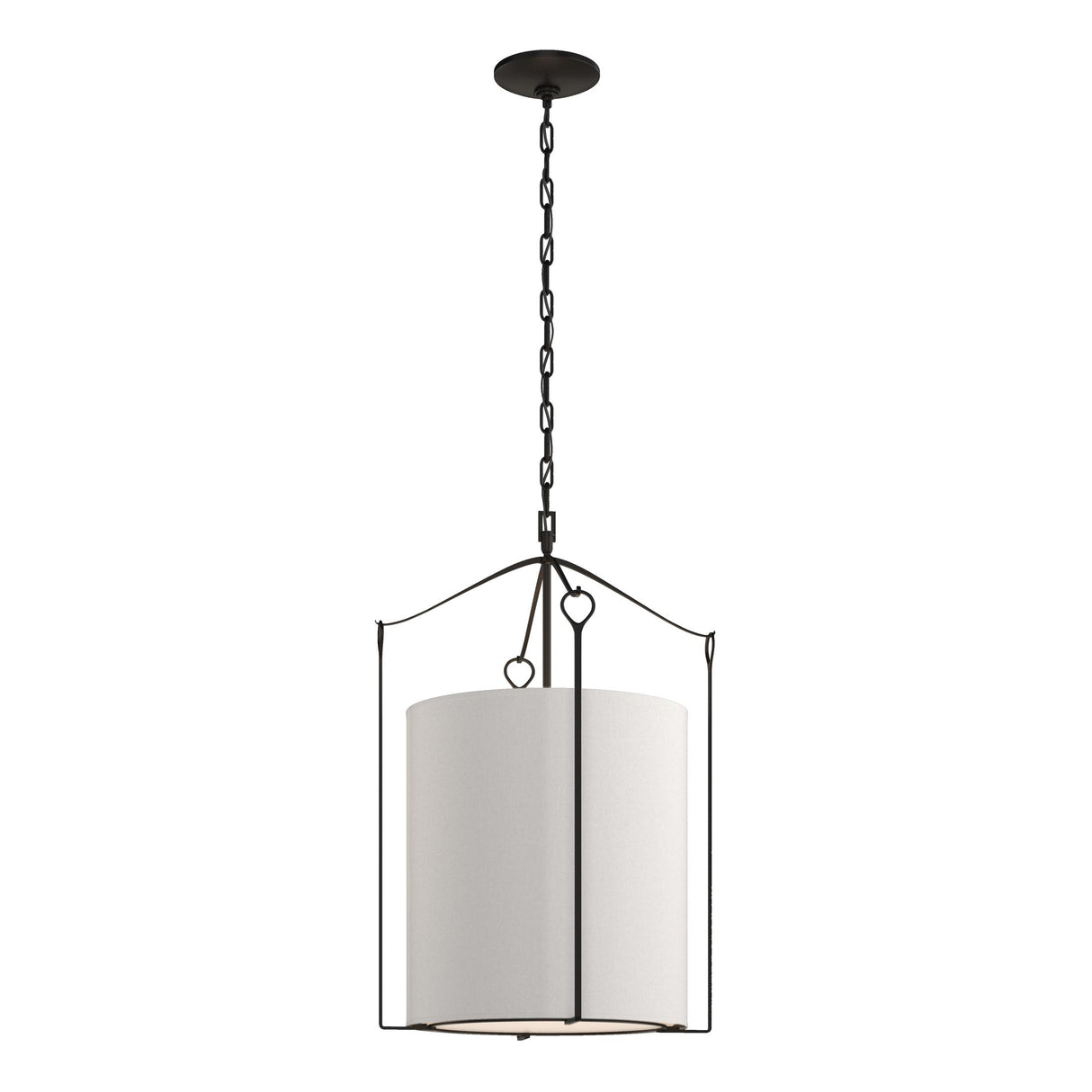 Hubbardton Forge 2019 Black Flax Shade (SE) Bow Tall Pendant
