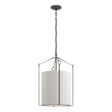 Hubbardton Forge 2019 Natural Iron Flax Shade (SE) Bow Tall Pendant