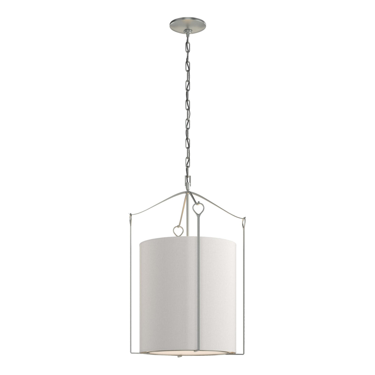Hubbardton Forge 2019 Vintage Platinum Flax Shade (SE) Bow Tall Pendant