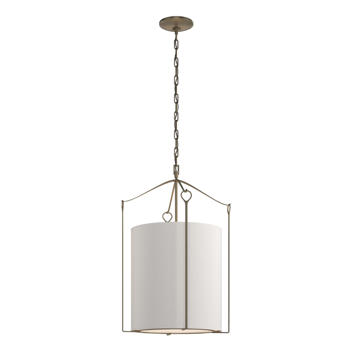 Hubbardton Forge 2019 Soft Gold Flax Shade (SE) Bow Tall Pendant