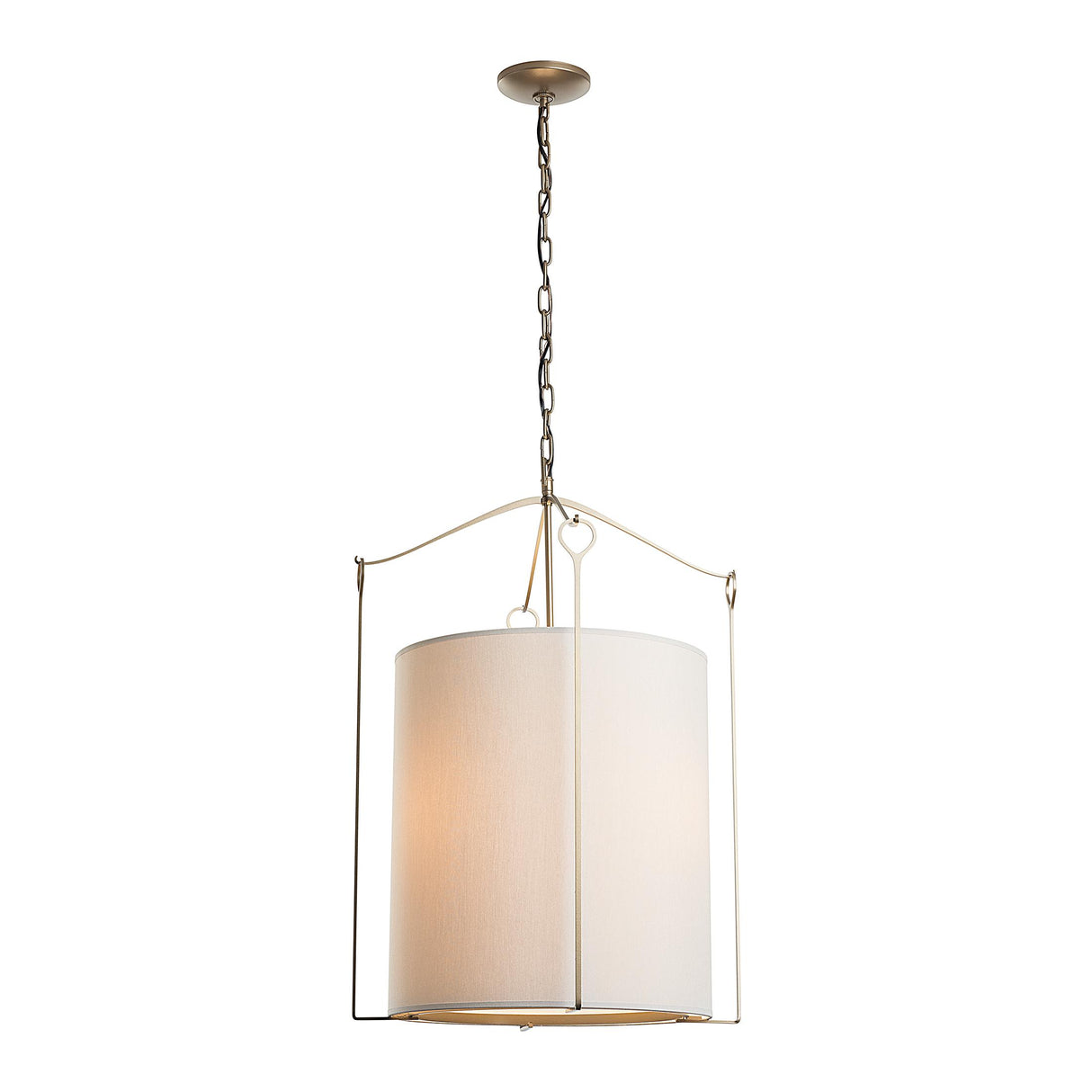 Hubbardton Forge 2019 Soft Gold Flax Shade (SE) Bow Tall Pendant