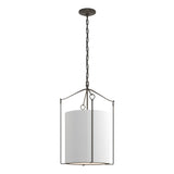 Hubbardton Forge 2019 Dark Smoke Natural Anna Shade (SF) Bow Tall Pendant