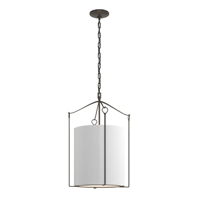 Hubbardton Forge 2019 Dark Smoke Natural Anna Shade (SF) Bow Tall Pendant