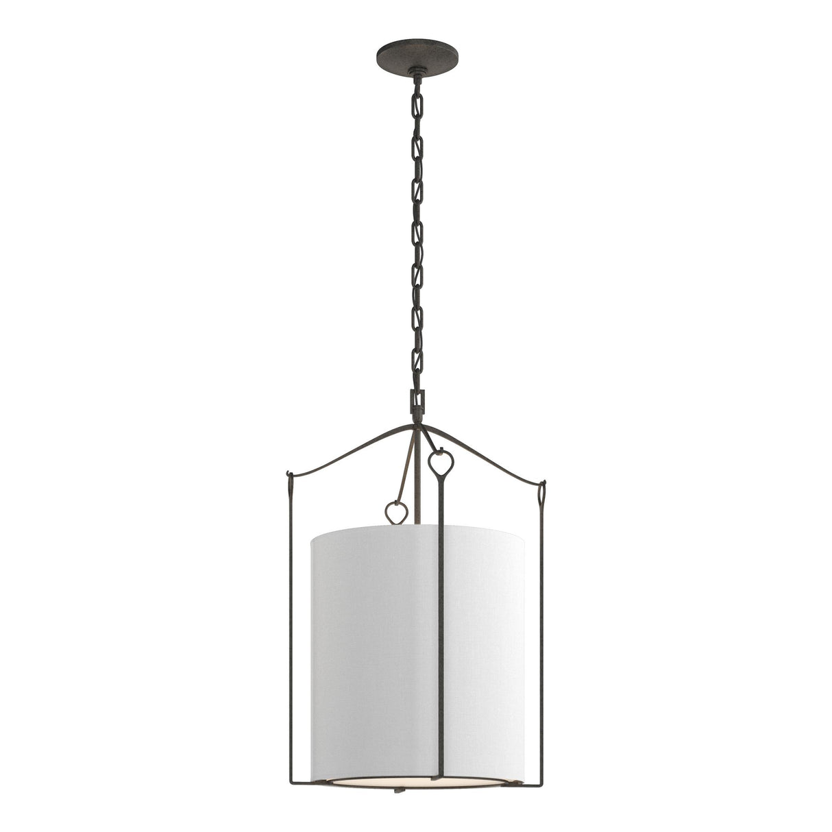 Hubbardton Forge 2019 Natural Iron Natural Anna Shade (SF) Bow Tall Pendant