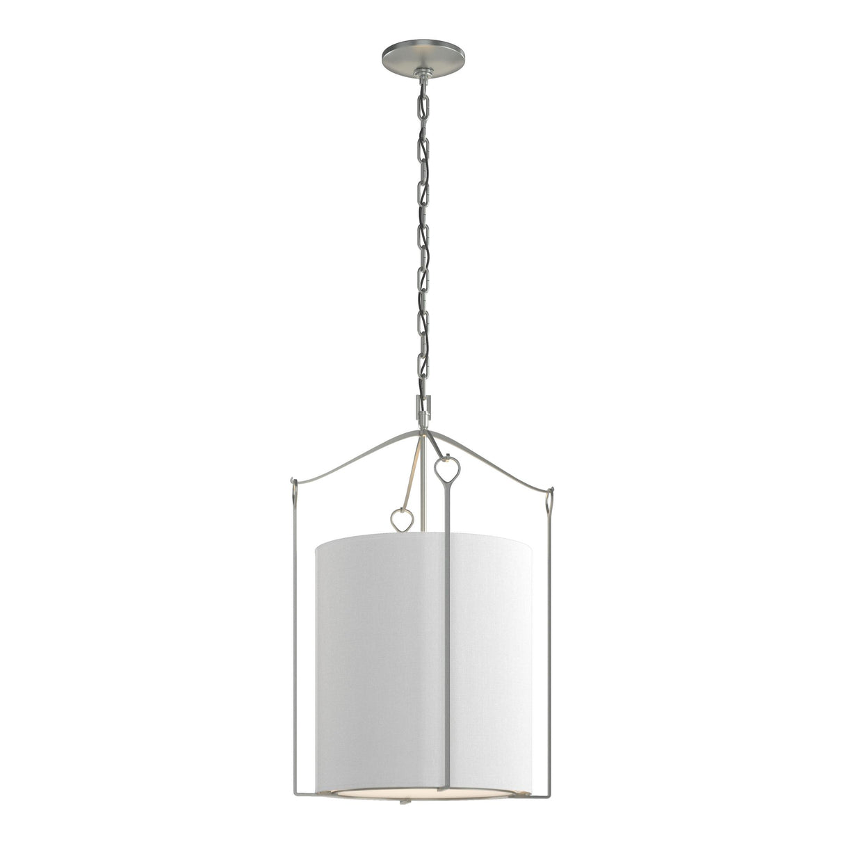 Hubbardton Forge 2019 Vintage Platinum Natural Anna Shade (SF) Bow Tall Pendant