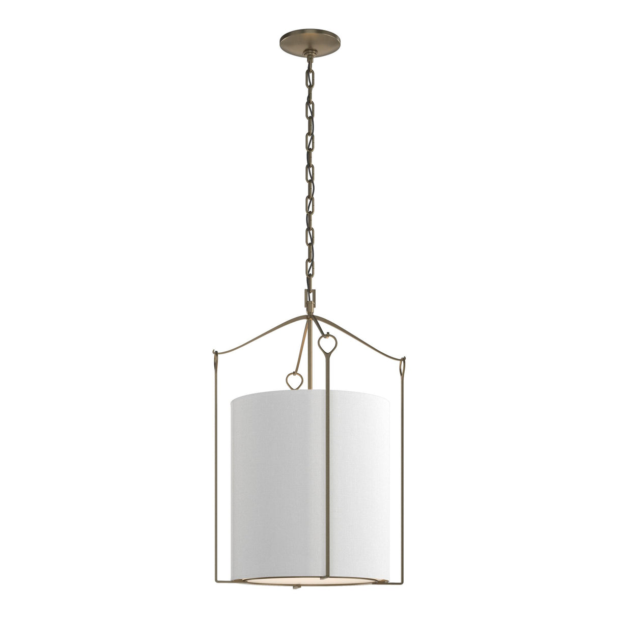Hubbardton Forge 2019 Soft Gold Natural Anna Shade (SF) Bow Tall Pendant
