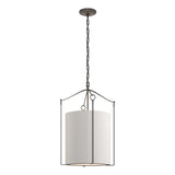 Hubbardton Forge 2019 Oil Rubbed Bronze Flax Shade (SE) Bow Tall Pendant