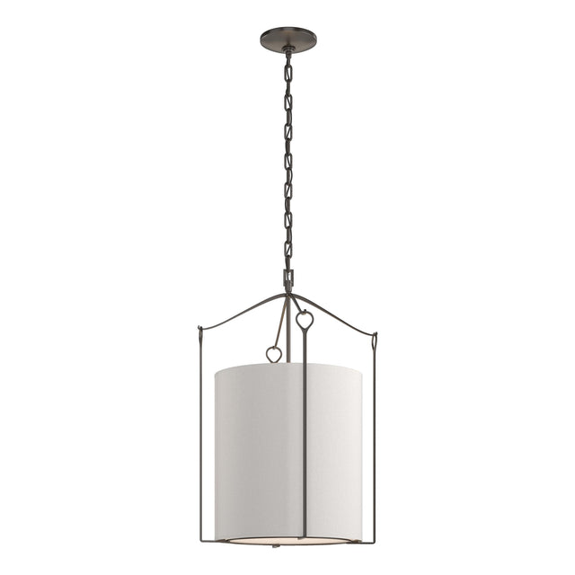 Hubbardton Forge 2019 Oil Rubbed Bronze Flax Shade (SE) Bow Tall Pendant