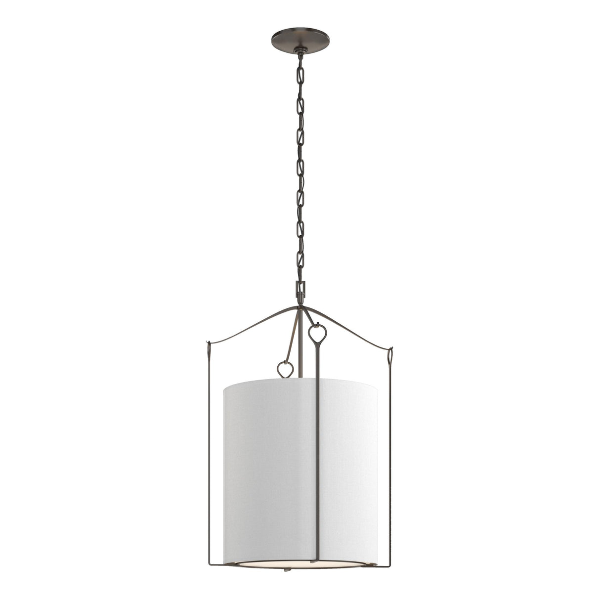 Hubbardton Forge 2019 Oil Rubbed Bronze Natural Anna Shade (SF) Bow Tall Pendant