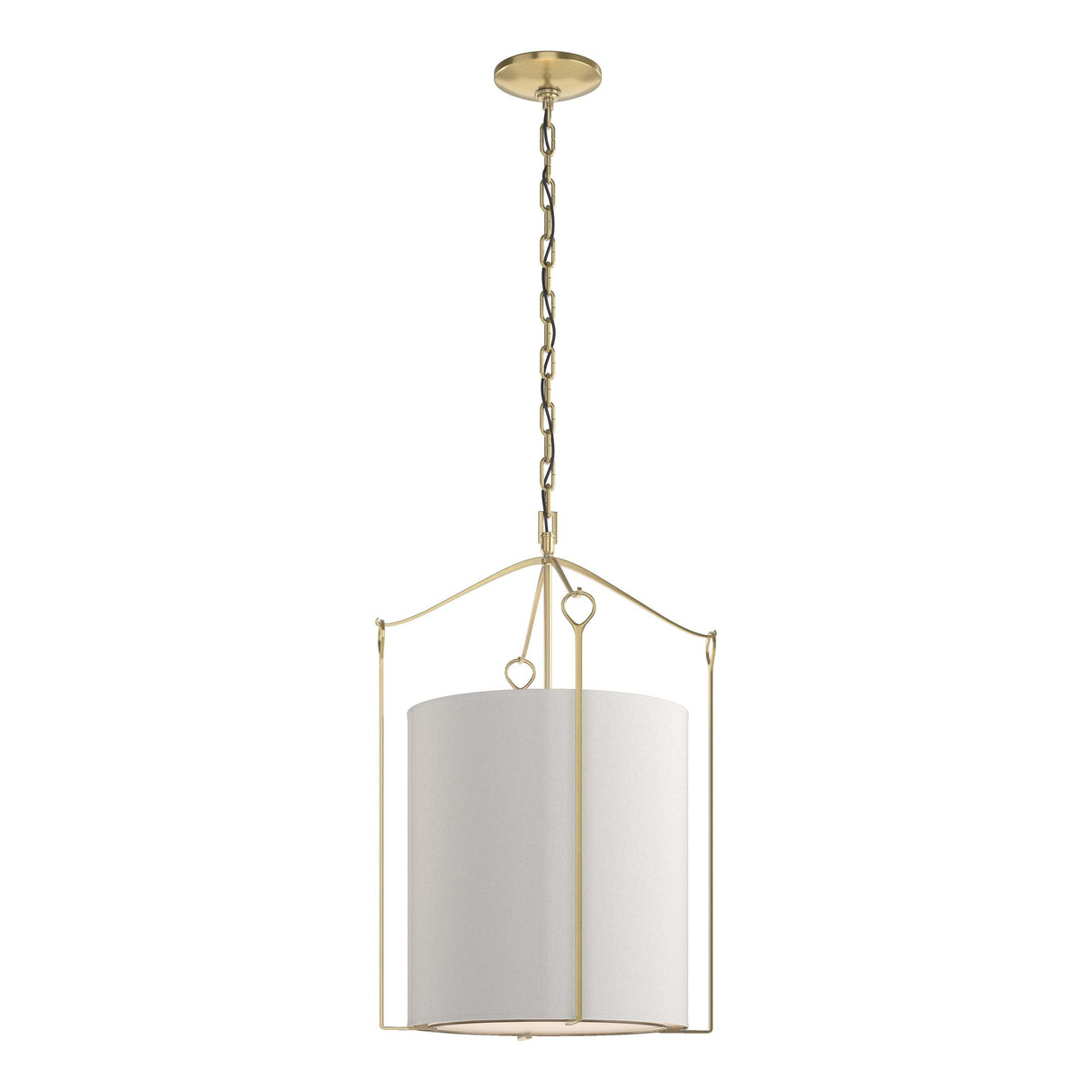 Hubbardton Forge 2019 Modern Brass Flax Shade (SE) Bow Tall Pendant