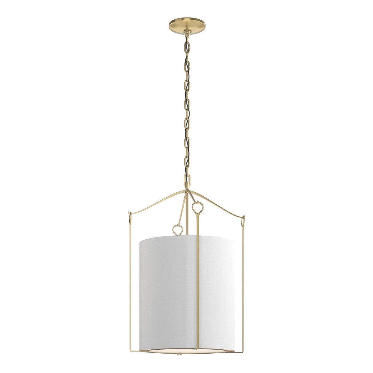 Hubbardton Forge 2019 Modern Brass Natural Anna Shade (SF) Bow Tall Pendant