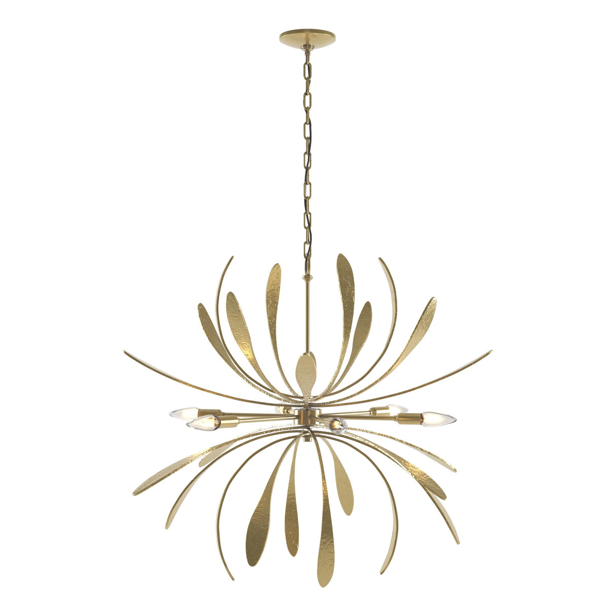 Hubbardton Forge 2019 Modern Brass Dahlia Chandelier