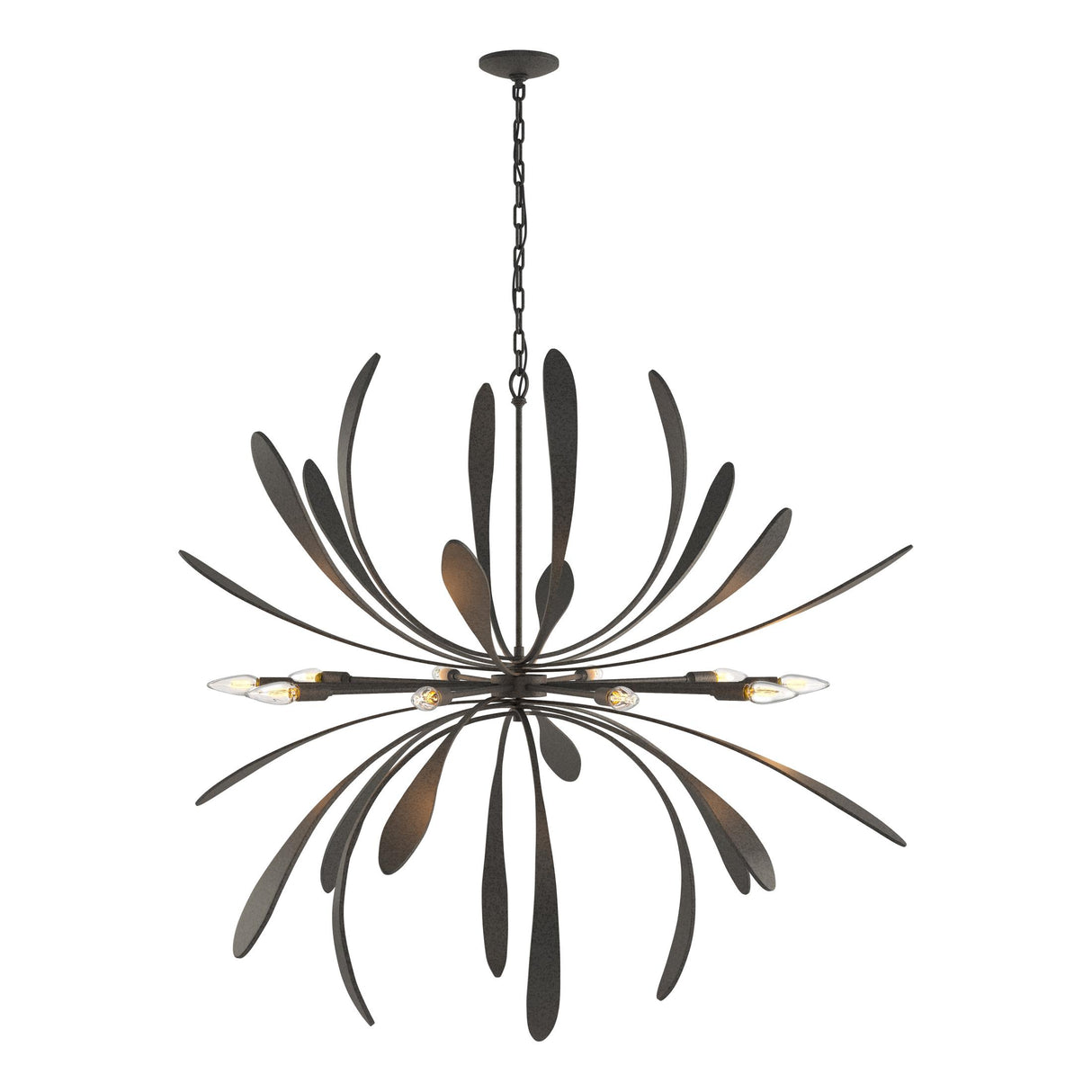 Hubbardton Forge 2019 Natural Iron Dahlia Large Chandelier