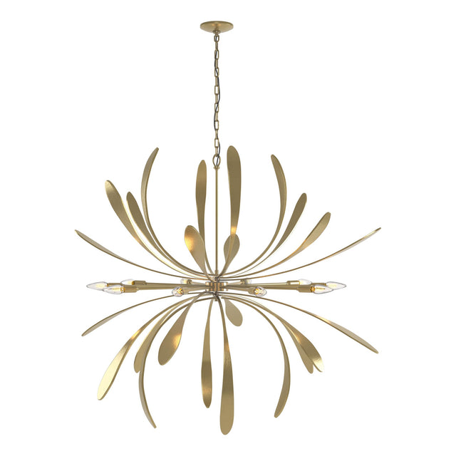 Hubbardton Forge 2019 Modern Brass Dahlia Large Chandelier