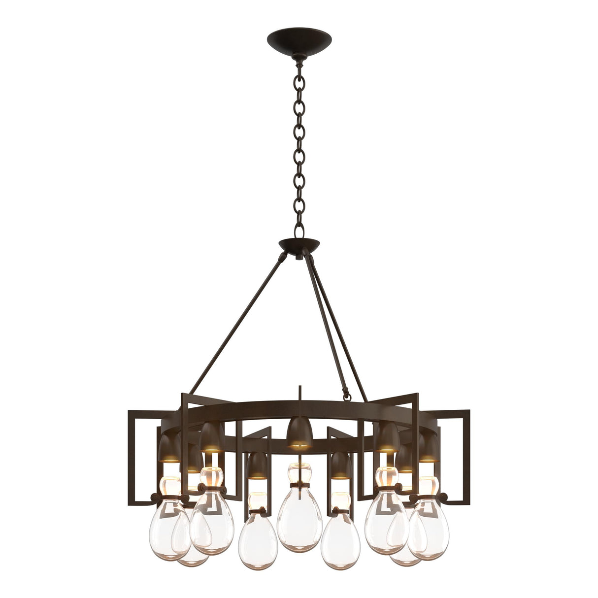 Hubbardton Forge 2019 Bronze Clear Glass (ZM) Apothecary Circular Chandelier