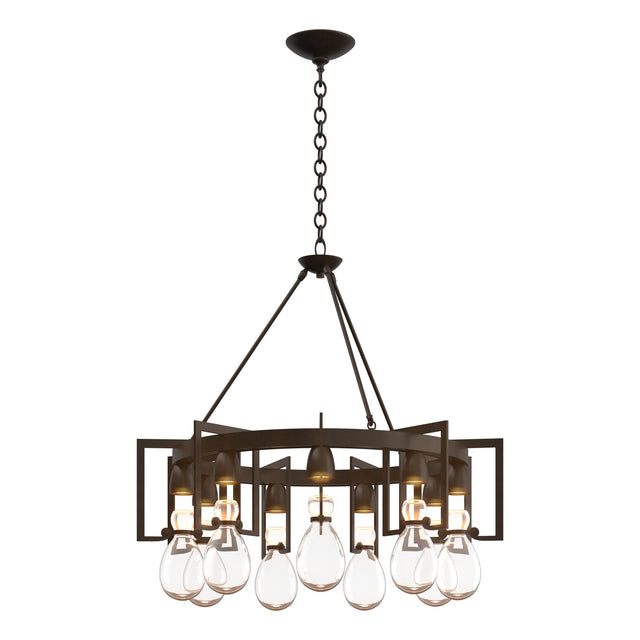 Hubbardton Forge 2019 Bronze Clear Glass (ZM) Apothecary Circular Chandelier