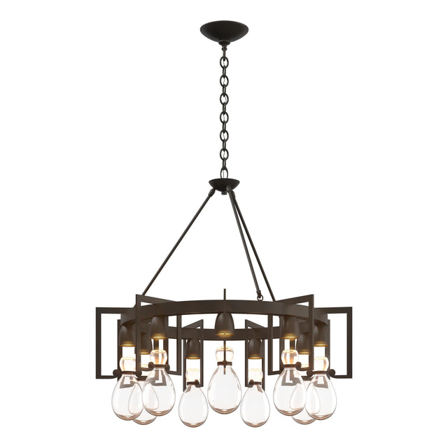 Hubbardton Forge 2019 Dark Smoke Clear Glass (ZM) Apothecary Circular Chandelier