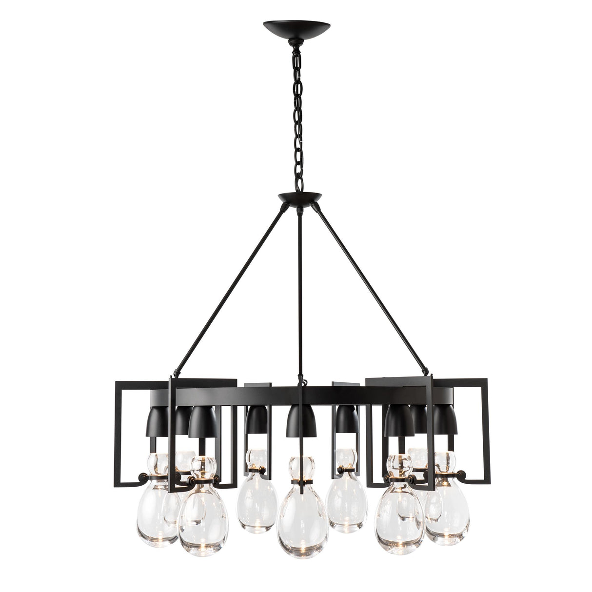 Hubbardton Forge 2019 Black Clear Glass (ZM) Apothecary Circular Chandelier