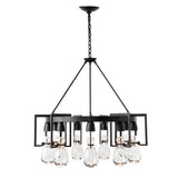 Hubbardton Forge 2019 Black Clear Glass (ZM) Apothecary Circular Chandelier