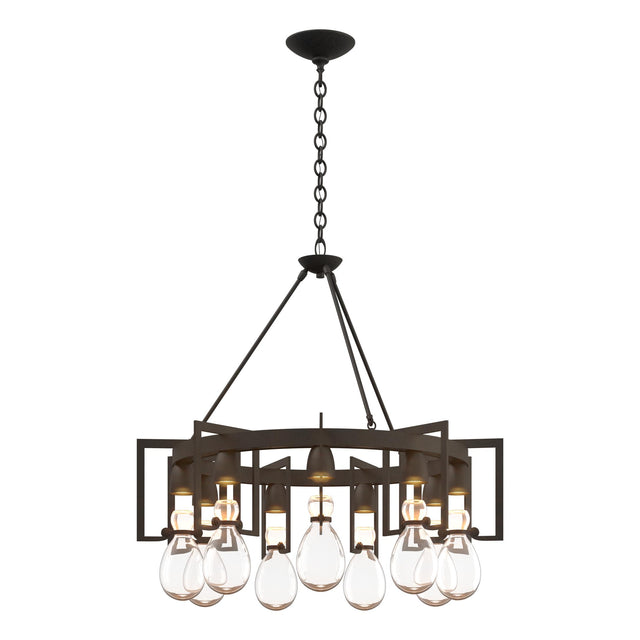 Hubbardton Forge 2019 Natural Iron Clear Glass (ZM) Apothecary Circular Chandelier