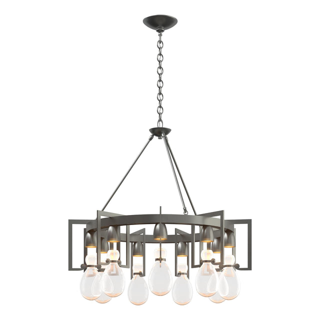 Hubbardton Forge 2019 Vintage Platinum Clear Glass (ZM) Apothecary Circular Chandelier