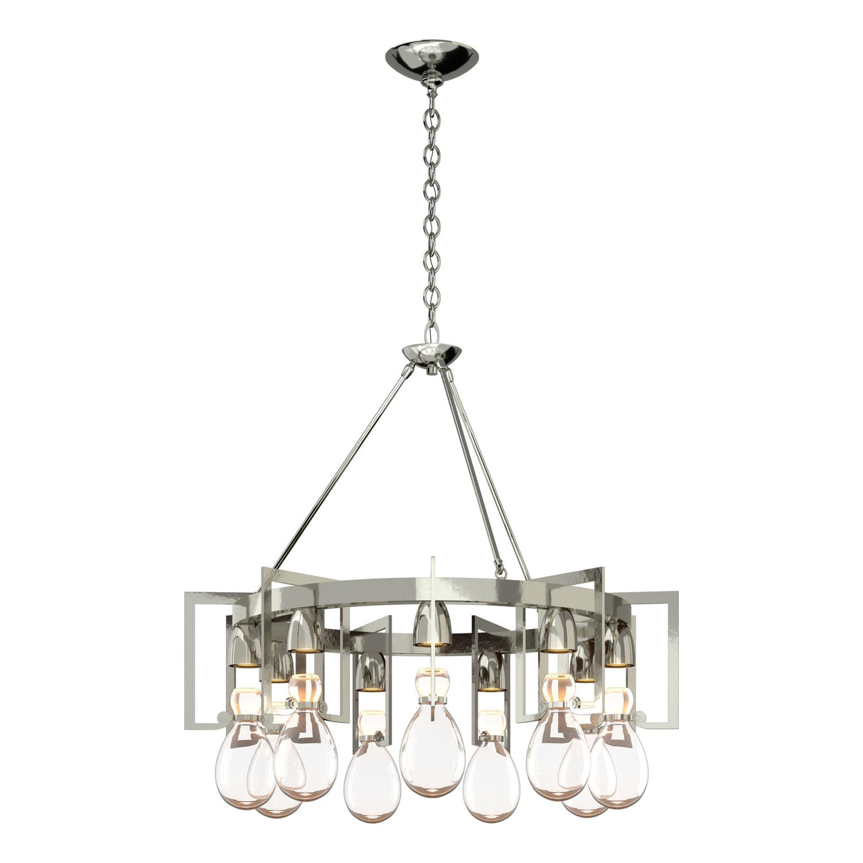 Hubbardton Forge 2019 Sterling Clear Glass (ZM) Apothecary Circular Chandelier