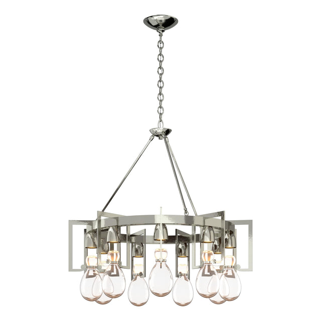 Hubbardton Forge 2019 Sterling Clear Glass (ZM) Apothecary Circular Chandelier