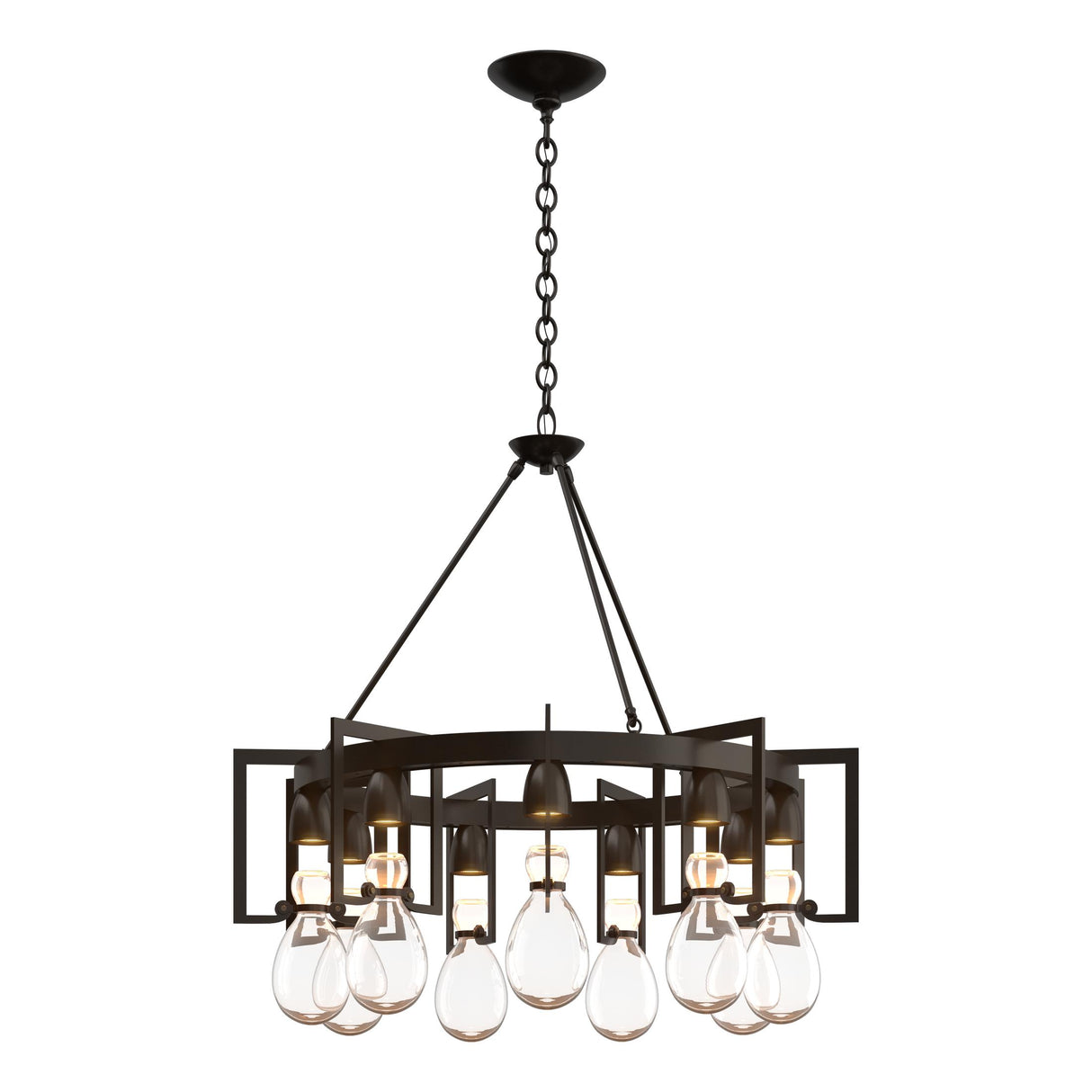 Hubbardton Forge 2019 Oil Rubbed Bronze Clear Glass (ZM) Apothecary Circular Chandelier