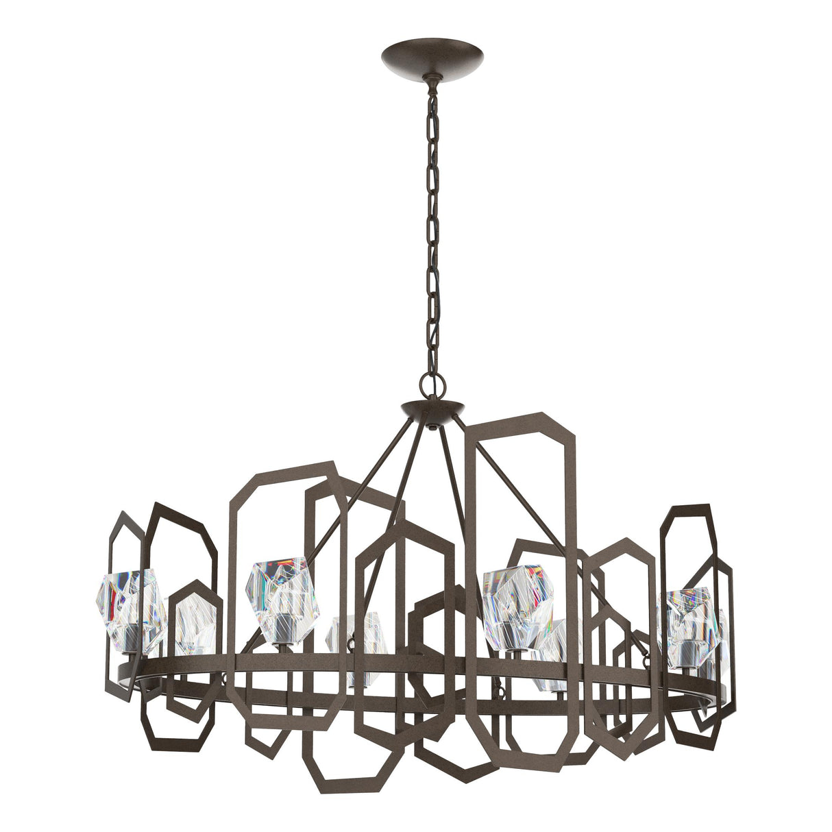 Hubbardton Forge 2018 Bronze Crystal Gatsby Chandelier