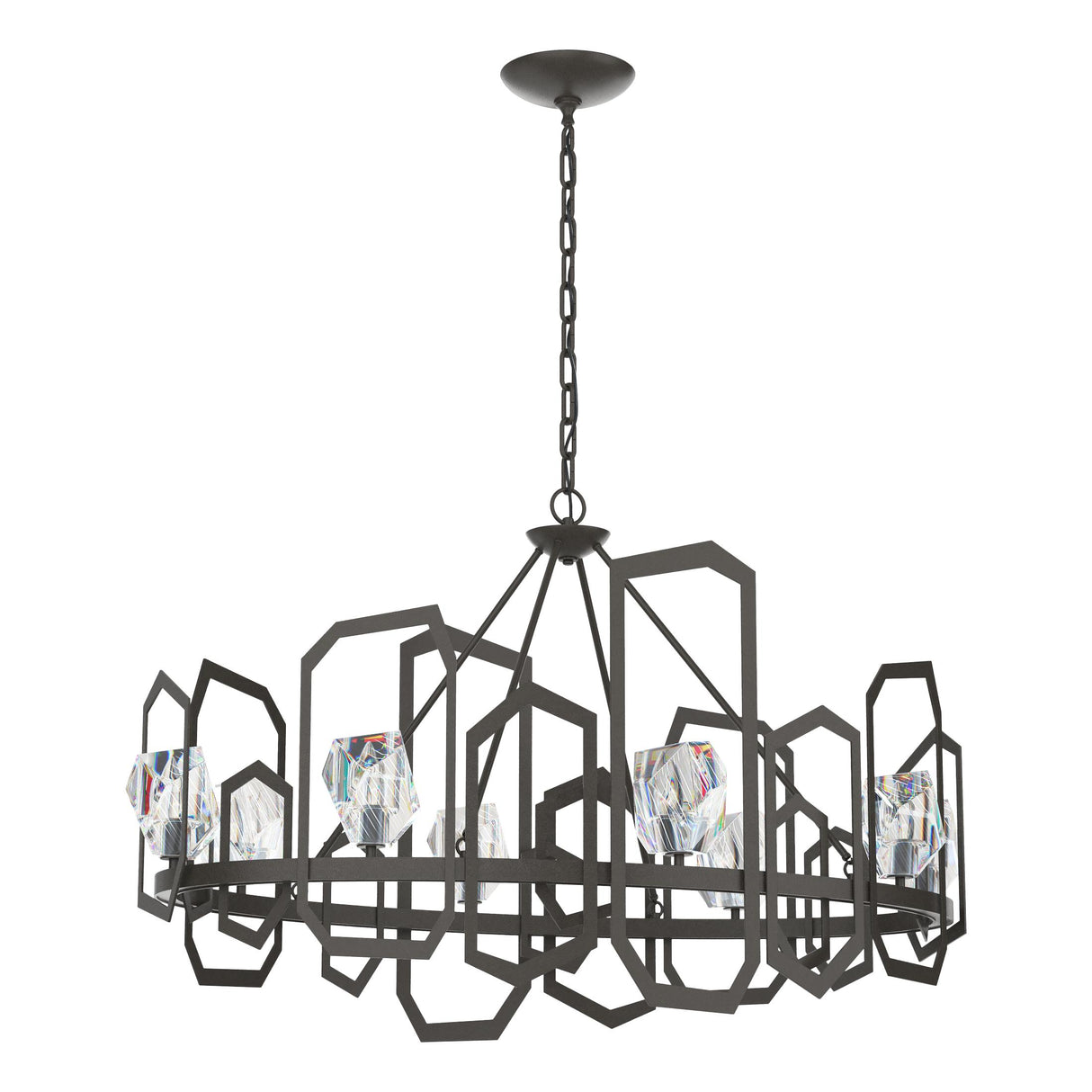 Hubbardton Forge 2018 Dark Smoke Crystal Gatsby Chandelier