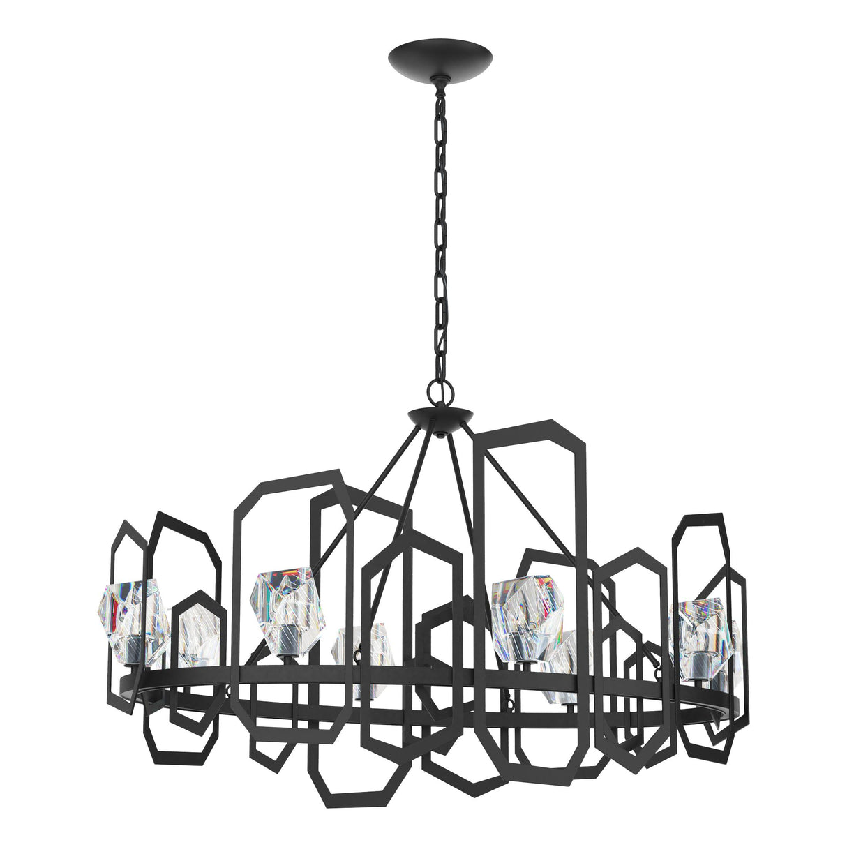 Hubbardton Forge 2018 Black Crystal Gatsby Chandelier