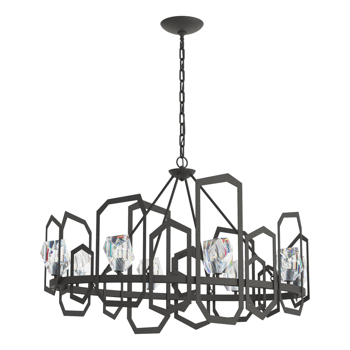 Hubbardton Forge 2018 Natural Iron Crystal Gatsby Chandelier