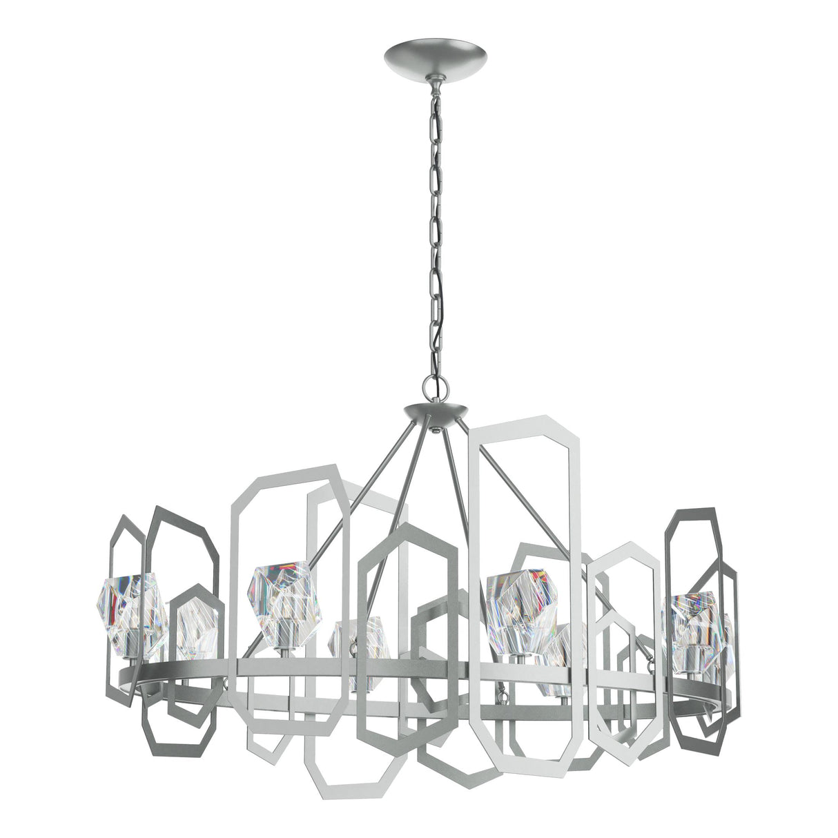 Hubbardton Forge 2018 Vintage Platinum Crystal Gatsby Chandelier