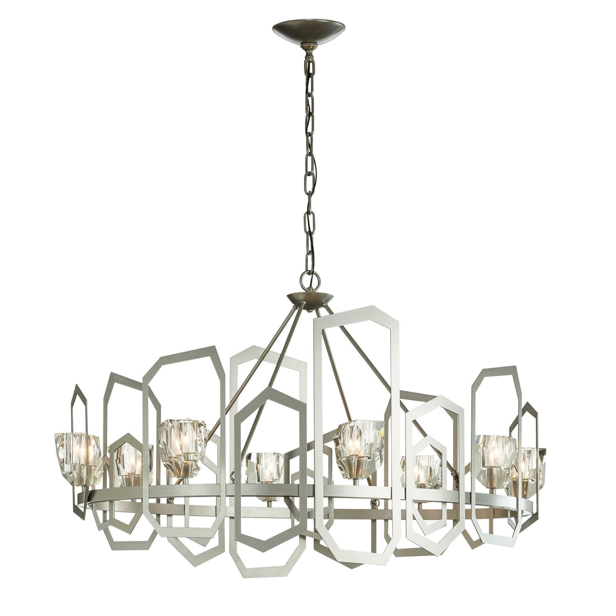 Hubbardton Forge 2018 Vintage Platinum Crystal Gatsby Chandelier