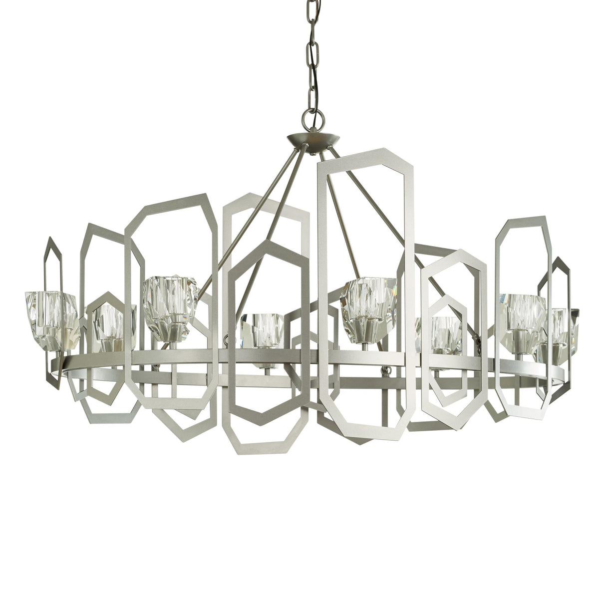 Hubbardton Forge 2018 Vintage Platinum Crystal Gatsby Chandelier