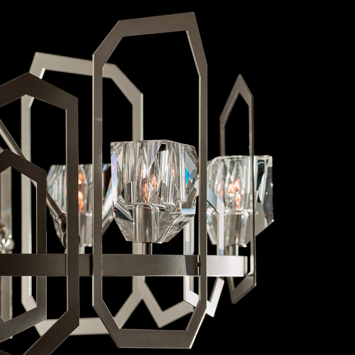 Hubbardton Forge 2018 Vintage Platinum Crystal Gatsby Chandelier