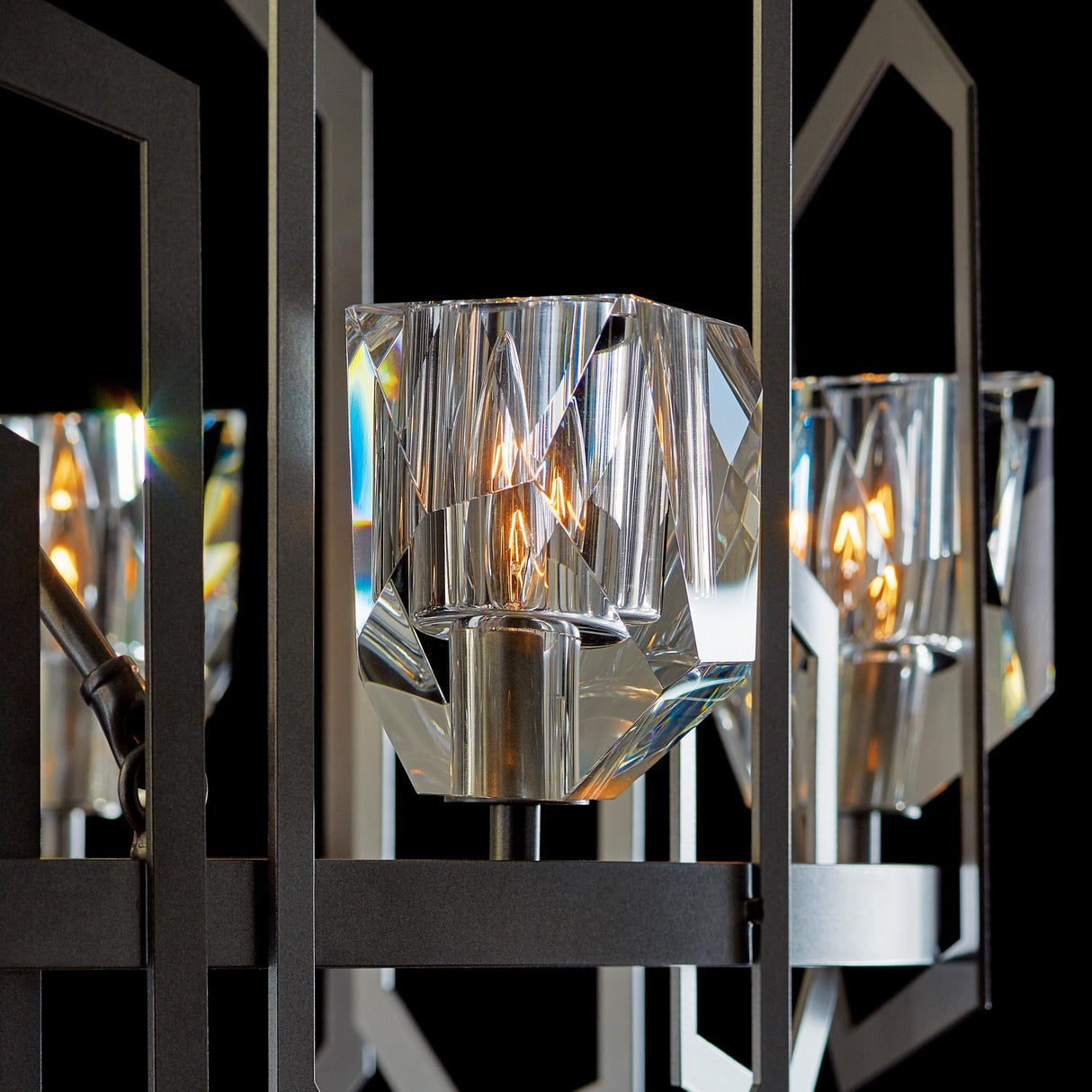 Hubbardton Forge 2018 Vintage Platinum Crystal Gatsby Chandelier