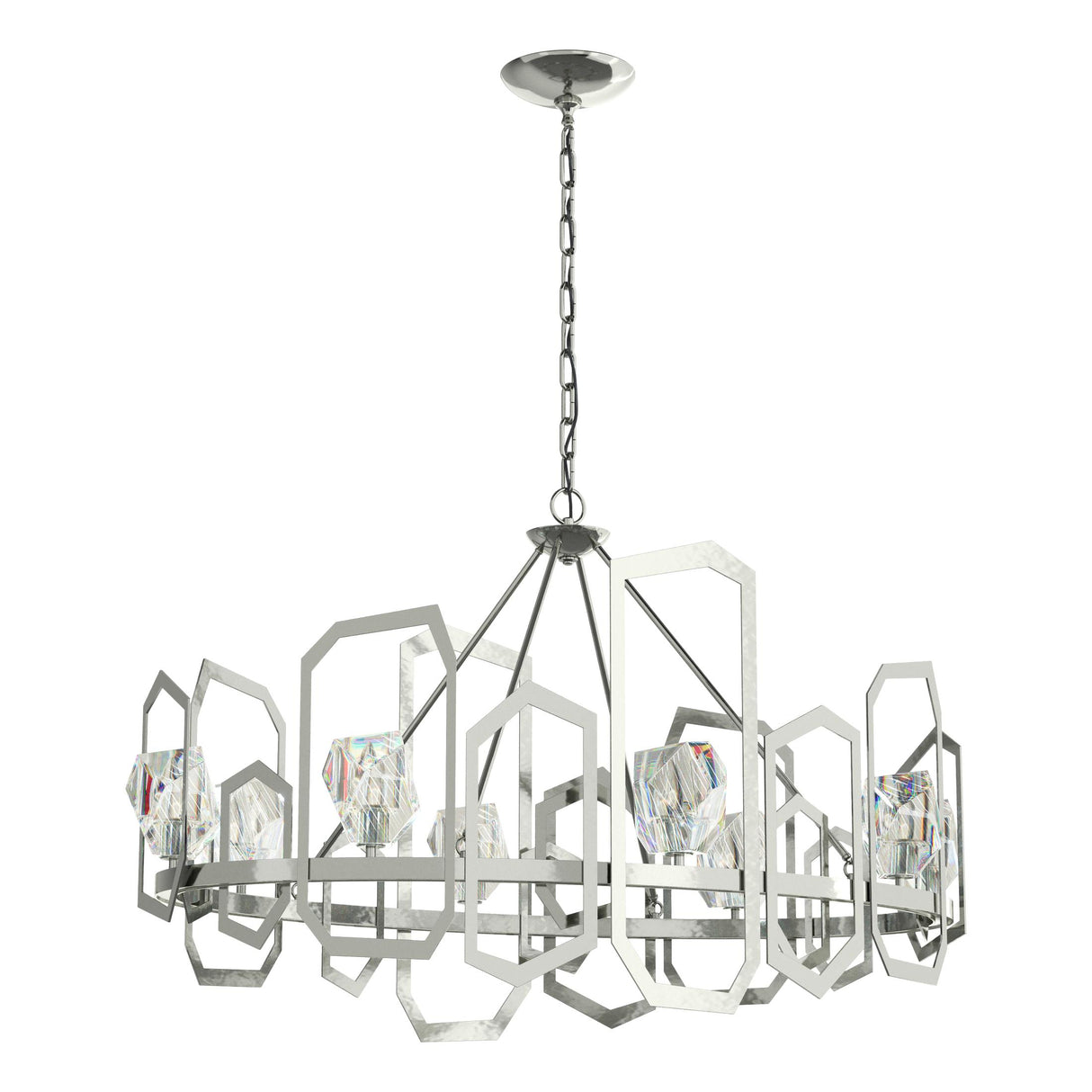 Hubbardton Forge 2018 Sterling Crystal Gatsby Chandelier